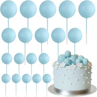 Blue Ball Cake Topper 5 pcs