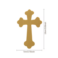 Acrylic Gold Fancy Cross Cake Topper Layon
