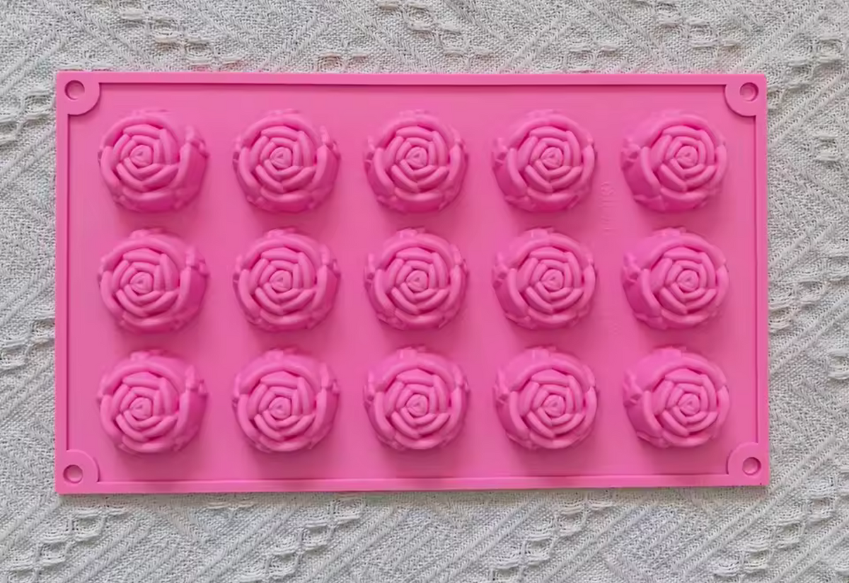 Silicone Rose Mold, 15-Cavity
