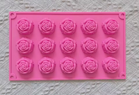 Silicone Rose Mold, 15-Cavity