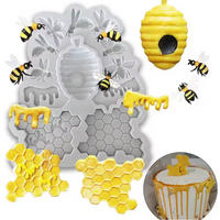 Silicone Mold Honeycomb and Bees