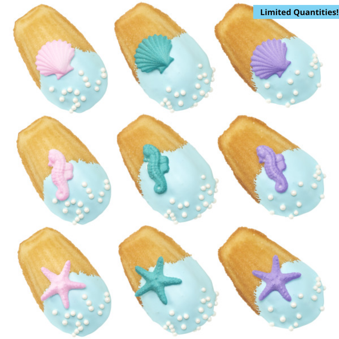 Dec On Shimmer Sea Assortment Seahorse , Starfish and Shells 3pk