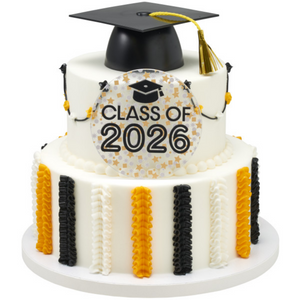 Large Plastic Black Grad Cap Cake Topper