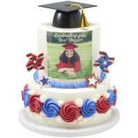 Large Plastic Black Grad Cap Cake Topper