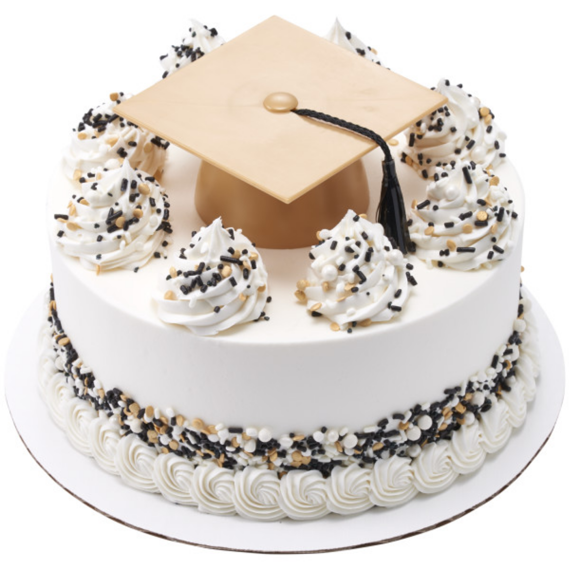 Plastic Gold Grad Cap Cake Topper