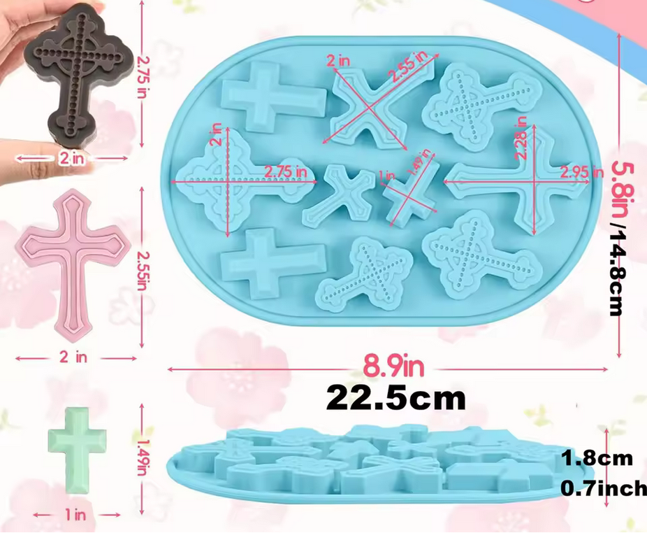 Silicone Mold Cross Assortment 10 Cavity
