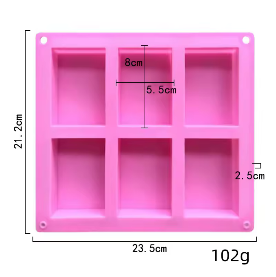 Silicone Mold Rectangle 6 Cavity