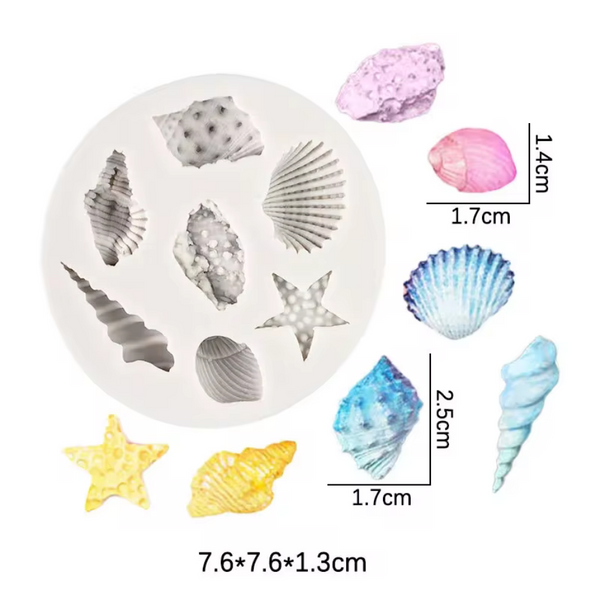 Silicone Mold Sea Shells 7 Cavity
