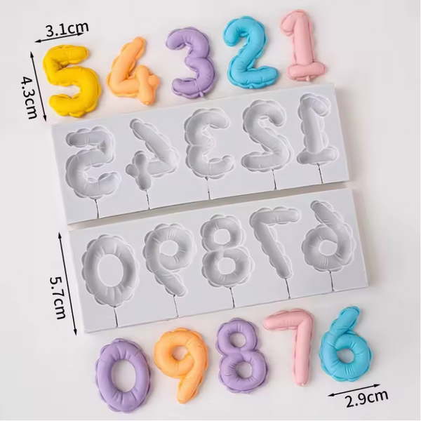 Silicone Mold Balloon Numbers 0-9