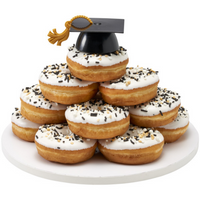 Small Plastic Black Grad Cap Cake Topper