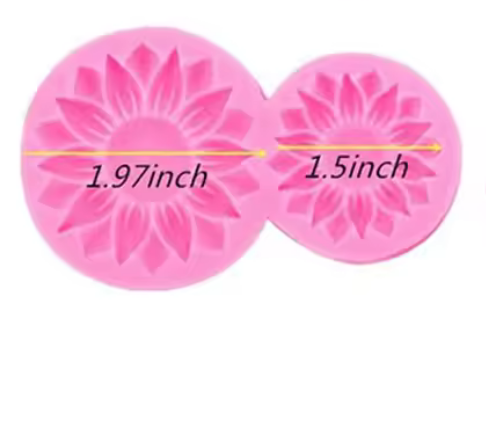 Silicone Mold Sunflower 2pcs