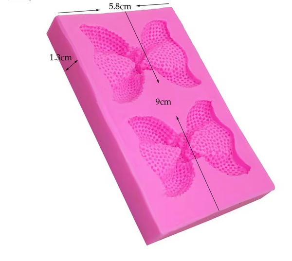 Silicone Mold Medium Jeweled Bow 2 Cavity*