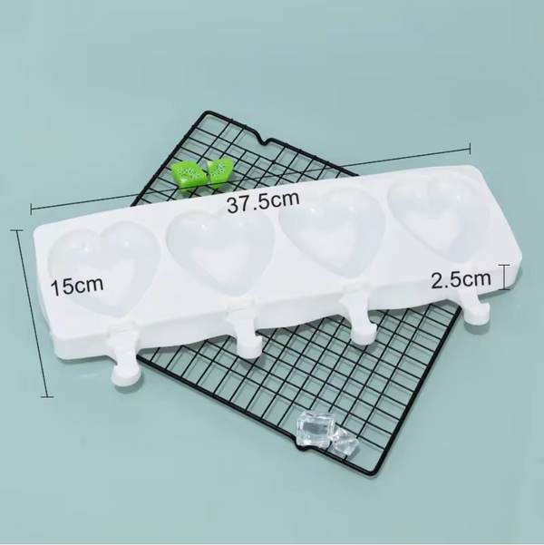Silicone Mold Cakesicle Plain Heart 4pcs