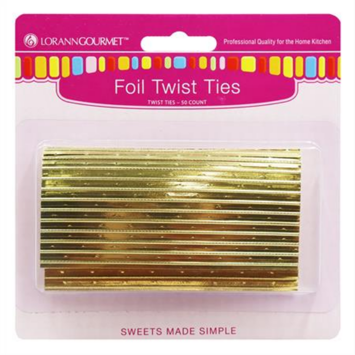 Gold Twist Ties 50 pcs