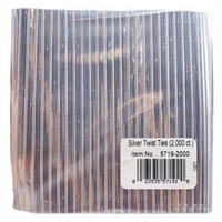 Silver Twist Ties 50 pcs