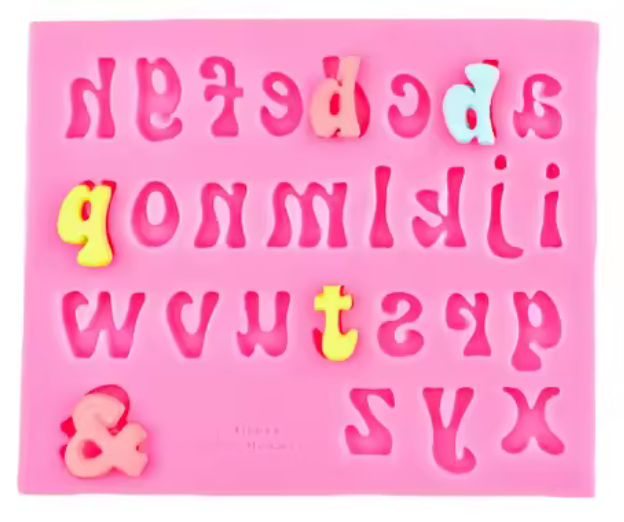 Silicone Mold Lower Case Groovy Letters