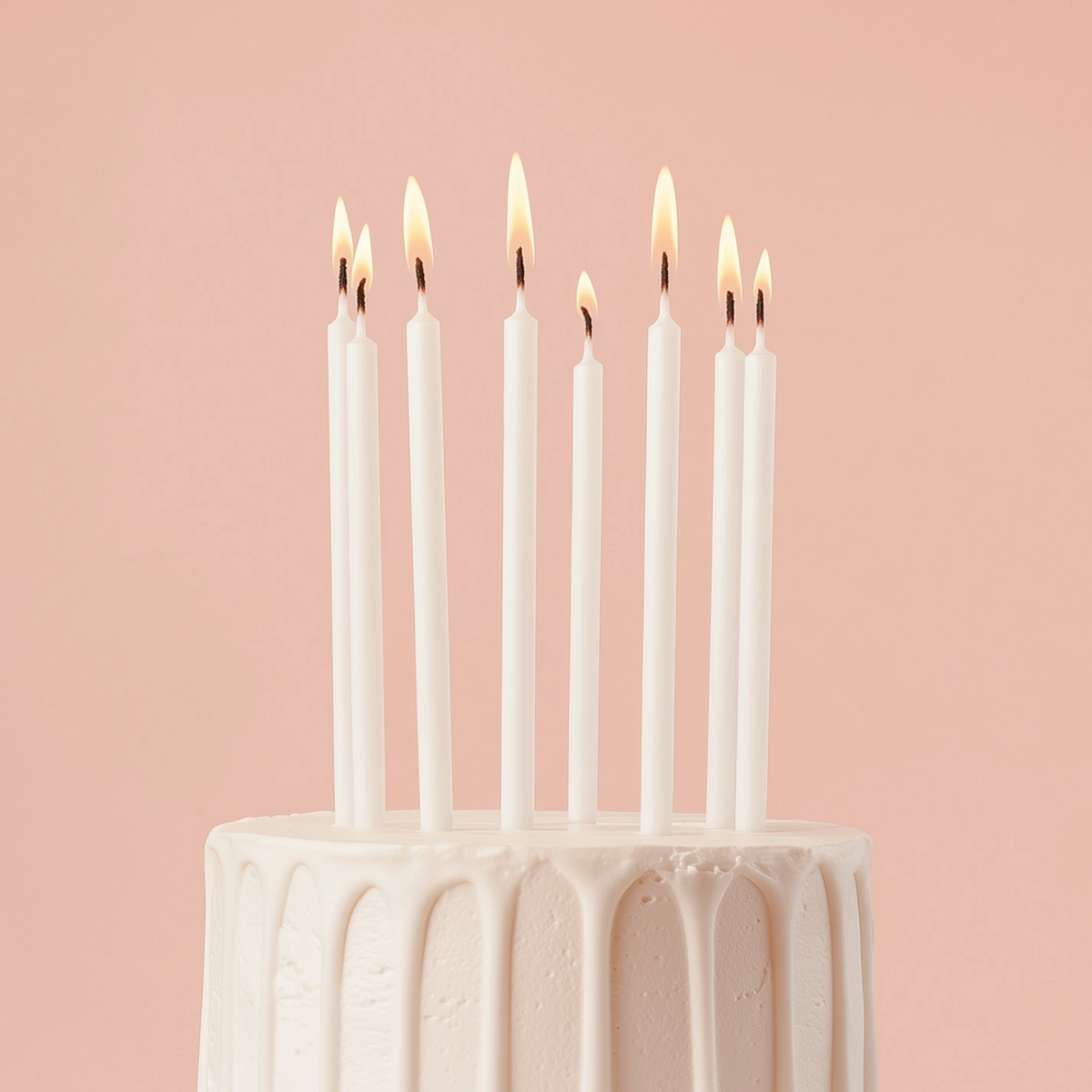 Pearlized White Metallic Candles