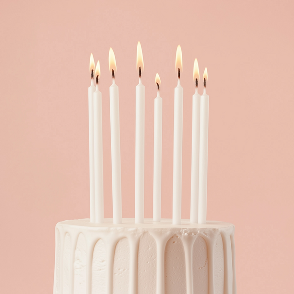 Pearlized White Metallic Candles