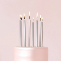 Silver Metallic Candles