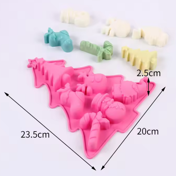 Silicone Mold Christmas Asst. 6pcs