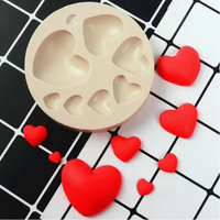 Silicone Mold Multi Size Hearts 8 Cavity