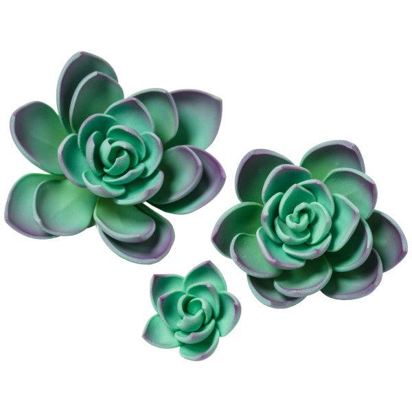 Purple Succulents Gum Paste Flowers Small* - Sweet Life Cake Supply