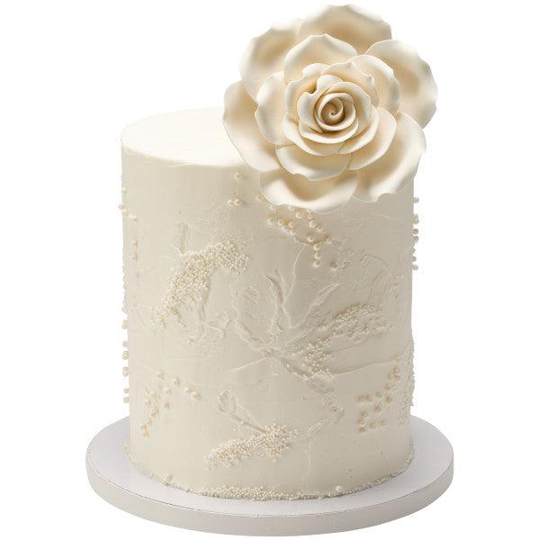 Gum Paste Large Ivory Rose 4"* - Sweet Life Cake Supply
