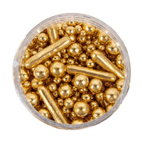 Sprinks Gold Sprinkle Blends Bubble and Bounce Shiny Gold - Sweet Life Cake Supply
