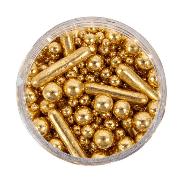 Sprinks Gold Sprinkle Blends Bubble and Bounce Shiny Gold - Sweet Life Cake Supply