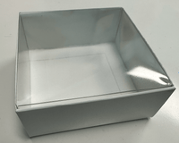4” x 4” x 1 3/4” White Box With Clear Lid - Sweet Life Cake Supply