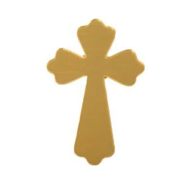 Acrylic Gold Fancy Cross Cake Topper Layon