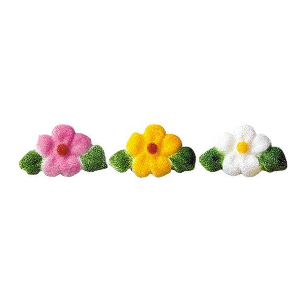 Dec On Leafed Flower Charms 6 pcs - Sweet Life Cake Supply