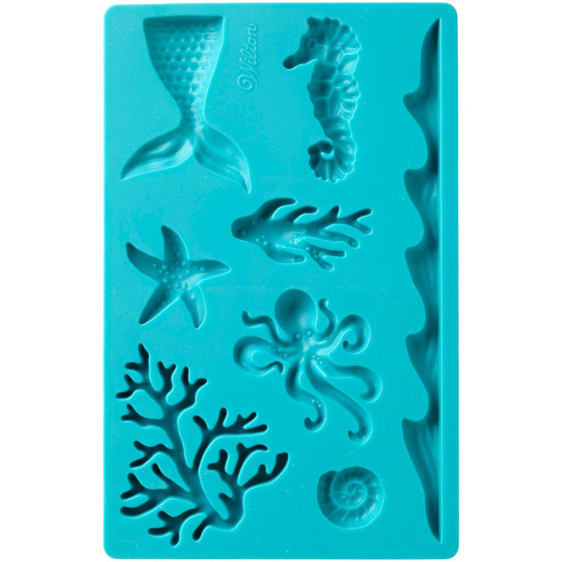 Sea Life Fondant and Gum Paste Silicone Mold, 8-Cavity