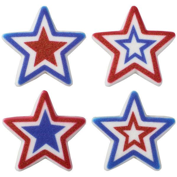Dec On Patriotic Stars 6 PCS - Sweet Life Cake Supply