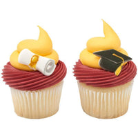 Dec-Ons® Decorations Graduation Cap & Scroll 6pcs - Sweet Life Cake Supply