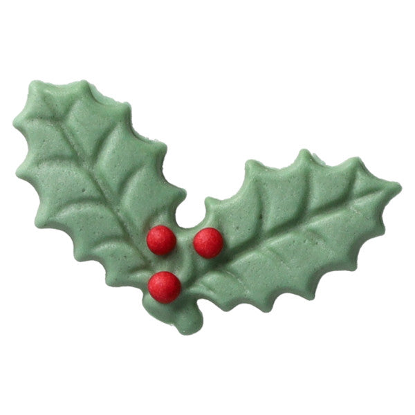 Holly Leaves & Berries 6pcs SugarStyle® Edible Decorations
