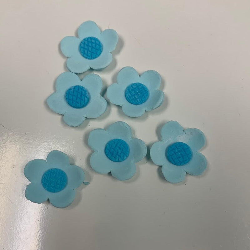 Fondant Topper Blue Small Blossom 6pcs