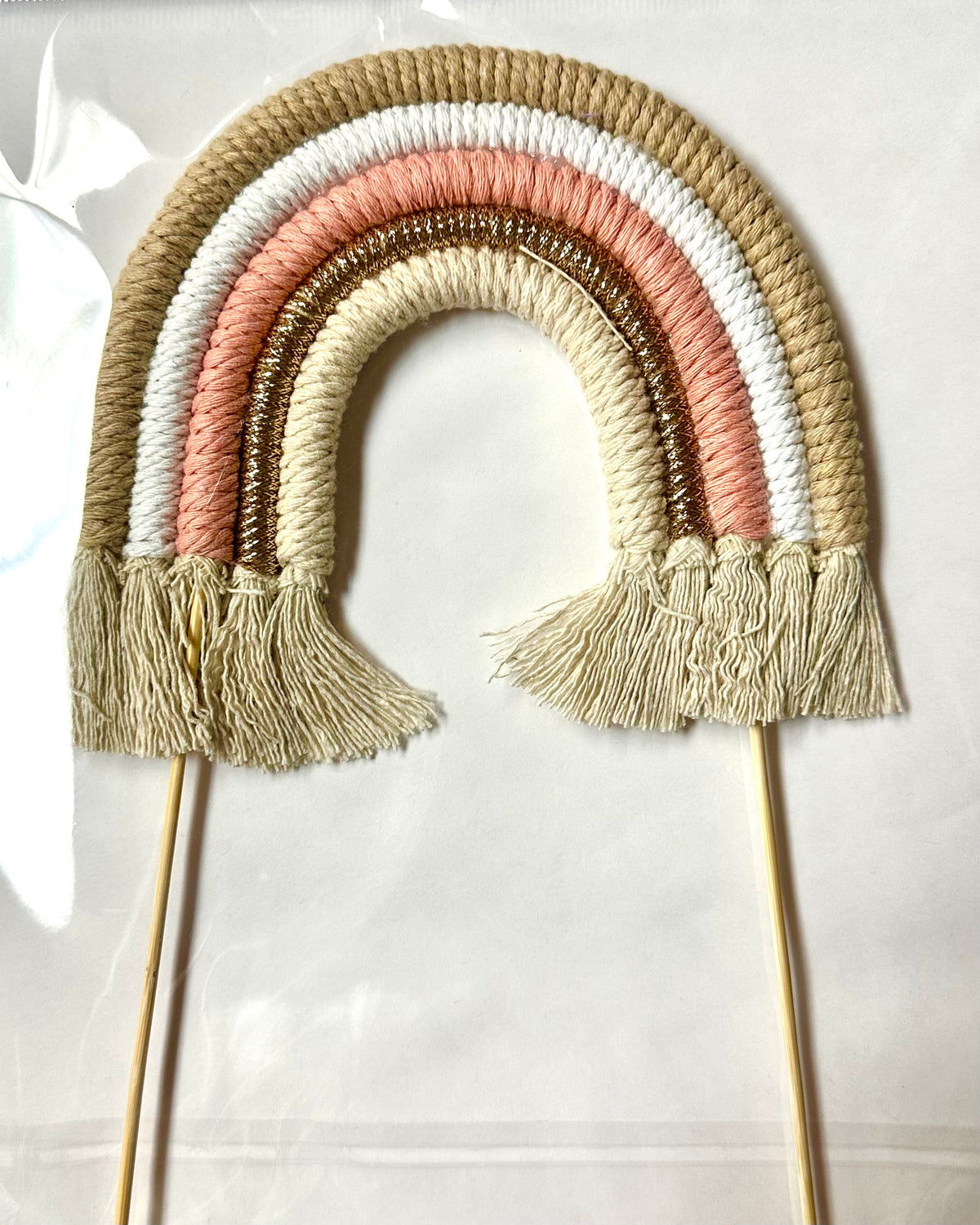 Large Boho Rainbow Cake Topper Natural - Sweet Life Cake Supply