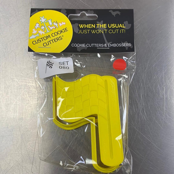 CCC Cutter & Embosser Set Race Flag 3D - Sweet Life Cake Supply
