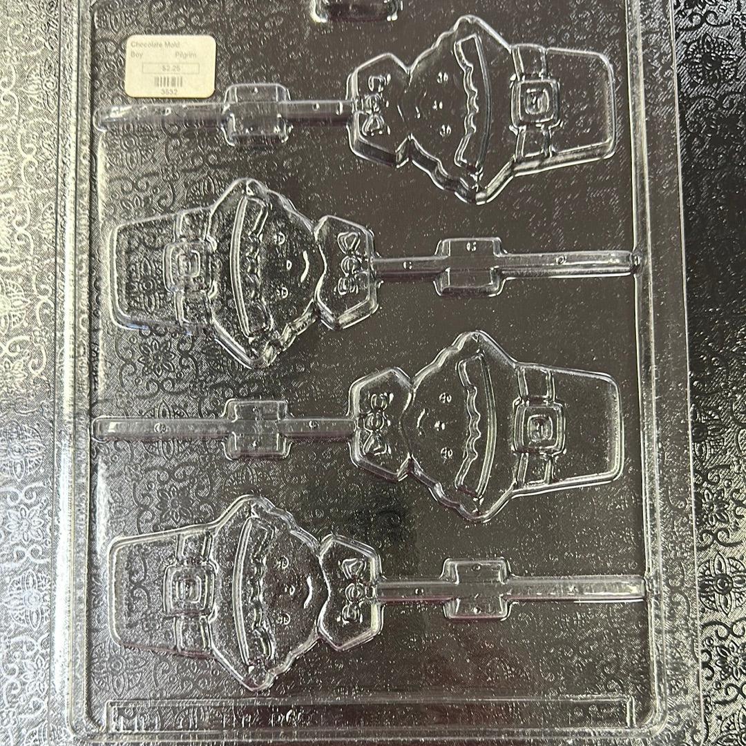 Chocolate Lollipop Mold Boy Pilgrim - Sweet Life Cake Supply