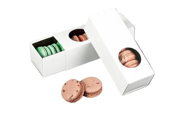 Macaron Box White with Window & Insert - Sweet Life Cake Supply