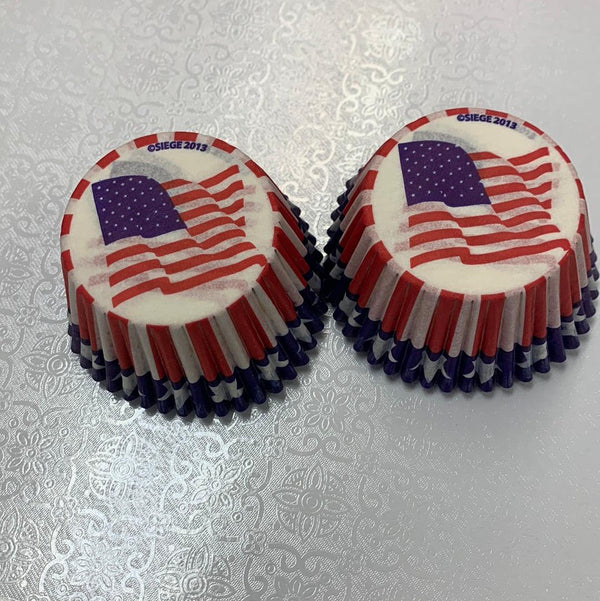 American Flag Standard Cupcake Liners 30 Count* - Sweet Life Cake Supply