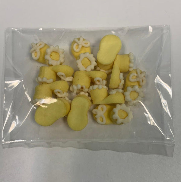 Royal Icing Toppers Assorted Small Baby Booties 12 pcs - Sweet Life Cake Supply