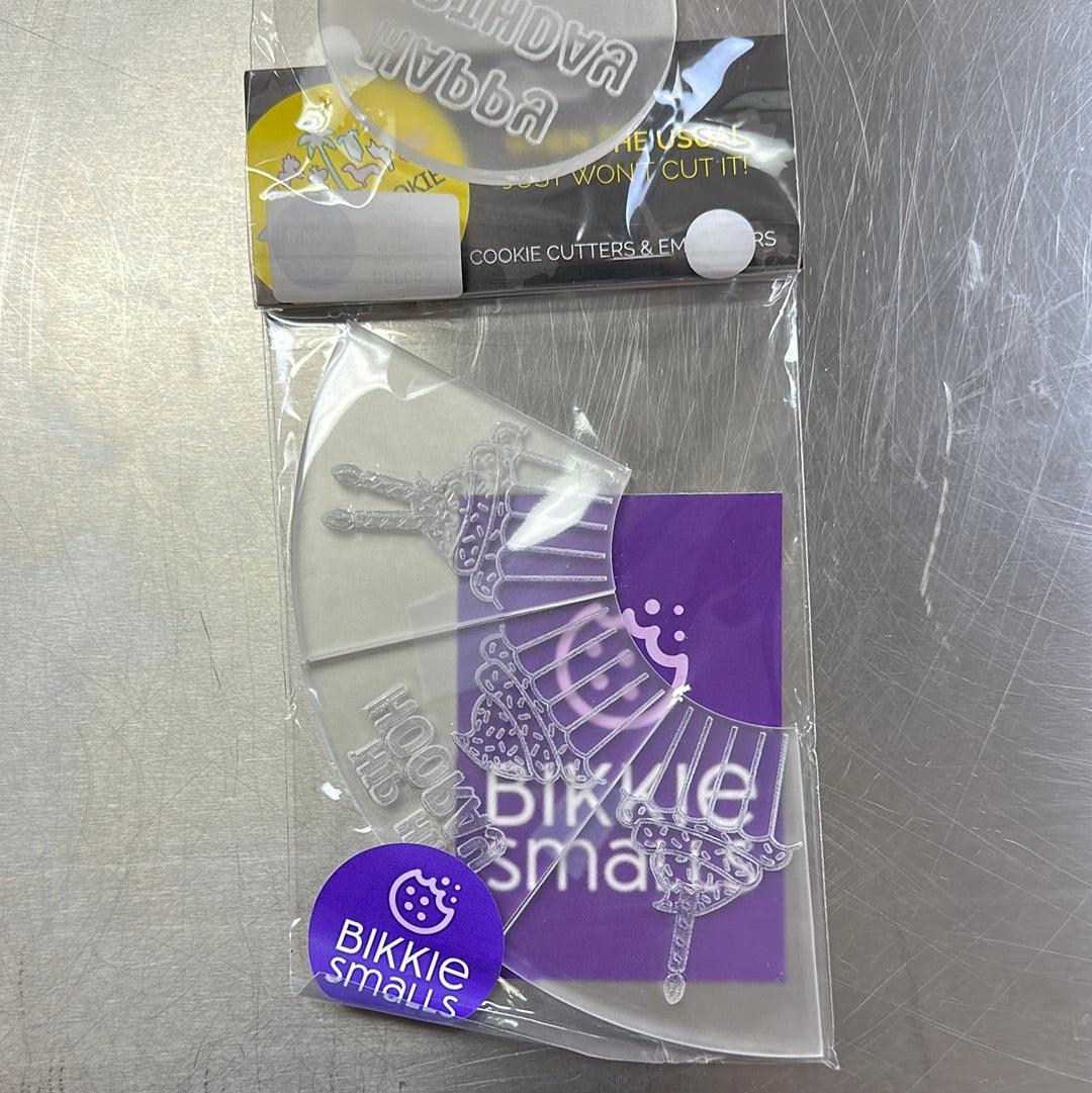 Bikkie Smalls Happy Birthday Platter Debosser - Sweet Life Cake Supply
