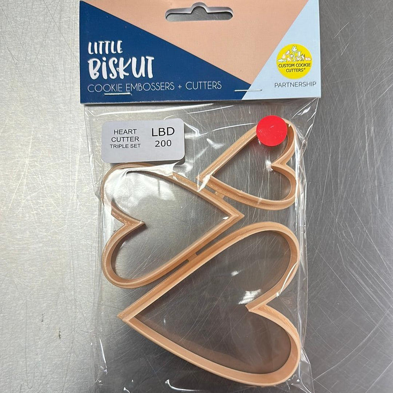 Little Biskut Cutter Set Heart Cutter Triple Set - Sweet Life Cake Supply