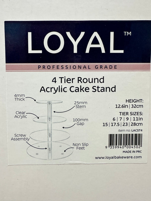 Acrylic Cake Stand 4 Tier - Sweet Life Cake Supply