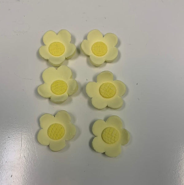 Fondant Topper Yellow Small Blossom 6pcs - Sweet Life Cake Supply
