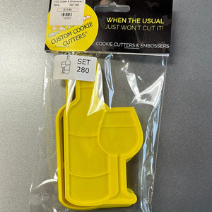 CCC Cutter & Embosser Set Wine Glass & Bottle - Sweet Life Cake Supply