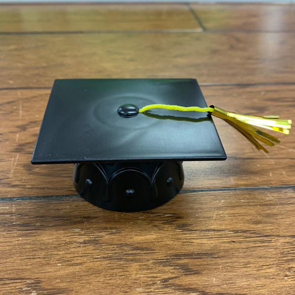 Small Plastic Black Grad Cap Cake Topper - Sweet Life Cake Supply