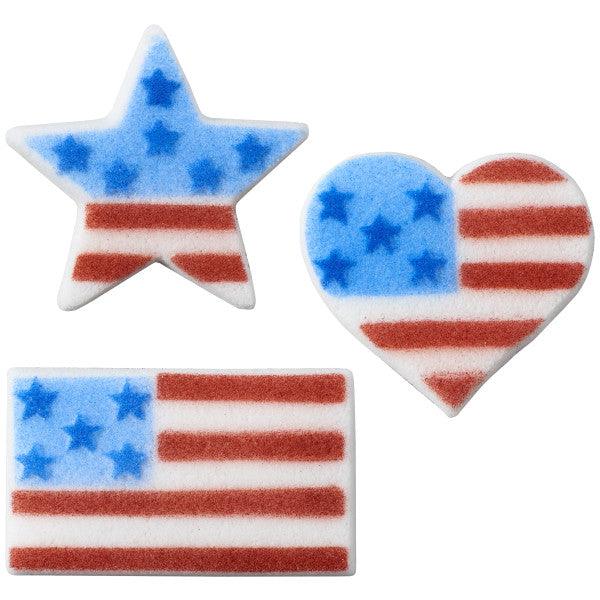 Dec On Flag American Flag Assortment 4PCS - Sweet Life Cake Supply